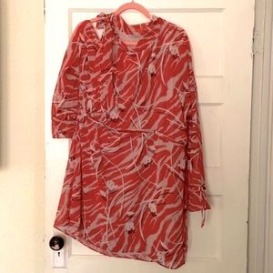All Saints dress red white pattern floral
